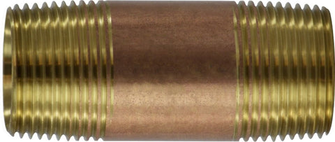 Midland Metal Mfg. 40102 1 X 2-1/2 RED BRASS NIPPLE, Nipples and Fittings, Brass Nipples, Brass Nipple 1" Diameter  | Blackhawk Supply