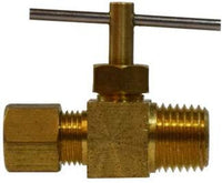 46002 | 1/4 X 1/8 (COMP X M NEEDLE VALVE), Brass Fittings, Needle Valves, Comp x Male Pipe | Midland Metal Mfg.