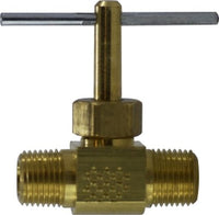 46050 | 1/8 MIP X MIP NEEDLE VALVE, Brass Fittings, Needle Valves, Male Pipe x Male Pipe | Midland Metal Mfg.
