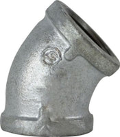 64183 | 1/2 GALV 45 ELBOW, Nipples and Fittings, Galvanized 150# Malleable Fitting, Galvanized 45 Degree Elbow | Midland Metal Mfg.