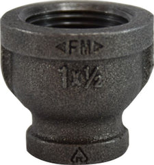Midland Metal Mfg. 65427 2-1/2 X 1/2 BLK MALL RED CPLG, Nipples and Fittings, Black Iron 150# Malleable Fitting, Black Reducing Coupling  | Blackhawk Supply