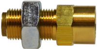 860402 | 1/4X1/8 (PI X F DOT BULKHD UNION), Brass Fittings, D.O.T. Push In, Female Bulkhead Union | Midland Metal Mfg.