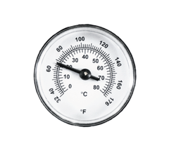 Jomar 899-180 Double Scale Thermometer | Fits any RecircSetter™ Model; 32°F-176°F  | Blackhawk Supply