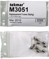 M3051 | Replacement Fuses (5 / Pkg) - 1.25 A 250V (ac) | Tekmar