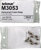 M3053 | Replacement Fuses (5 / Pkg) - 2.5 A 250V (ac) | Tekmar