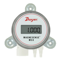 Dwyer MSX-W12-IN Series MSX Magnesense Differential Pressure Transmitter, 1% FSO accuracy wall mount, uni-directional, range 2 (1, 2, 3, 5" wc)  | Blackhawk Supply