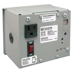 Functional Devices PSH24DWB10 Enclosed 120Vac - 24Vdc/2.5A PS w/ 10A main breaker w/ wires  | Blackhawk Supply