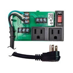 Functional Devices PSMN2RB10 2.75˝ Track Mount Power Control Center, with 10 Amp Switch / Circuit Breaker, Two (2) 120 Vac Outlets, Terminals, 120 Vac Input. (No Status Contacts)  | Blackhawk Supply