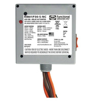 RIB01P30-S-NC | Enclosed Relay 30Amp DPST + Coil Side Override 120Vac | Functional Devices