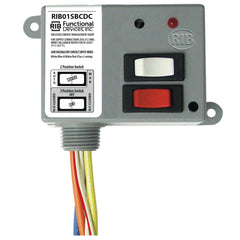 Functional Devices RIB01SBCDC Enclosed Relay, Class 2 Dry Contact input,120Vac pwr, 20A SPDT + Override  | Blackhawk Supply