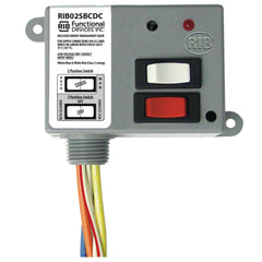 Functional Devices RIB02SBCDC Enclosed Relay, Class 2 Dry Contact input,208-277Vac pwr, 20A SPDT + Override  | Blackhawk Supply