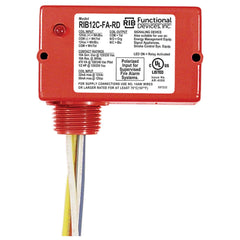 Functional Devices RIB12C-FA-RD Enclosed Relay, 10A, SPDT, Polarized 12Vdc, 12Vac Red Hsg  | Blackhawk Supply