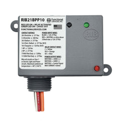 Functional Devices RIB21BPP10 Enclosed Relay 20A SPDT 120-277Vac with Integral 10W, 24Vdc Power Pack  | Blackhawk Supply