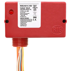 Functional Devices RIB2401C-RD Enclosed Relay 10Amp SPDT 24Vac/dc or 120Vac Red Housing  | Blackhawk Supply