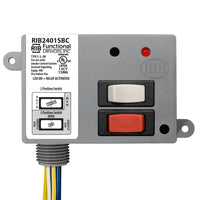 RIB2401SBC | Enclosed Relay 20Amp SPDT + Override 24Vac/dc/120Vac | Functional Devices