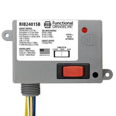 Functional Devices RIB2401SB Enclosed Relay 20Amp SPST-NO + Override 24Vac/dc/120Vac  | Blackhawk Supply