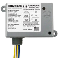 RIB2402B | Enclosed Relay 20Amp SPDT 24Vac/dc/208-277Vac | Functional Devices
