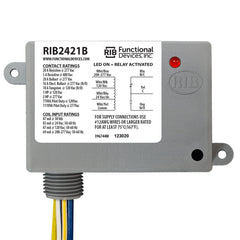 Functional Devices RIB2421B Enclosed Relay 20Amp SPDT 24Vac/dc/120Vac/208-277Vac  | Blackhawk Supply