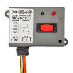 Functional Devices RIB2421SB Enclosed Relay 20Amp SPDT-NO + Override 24Vac/dc/120Vac/208-277Vac  | Blackhawk Supply
