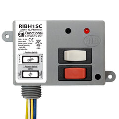 Functional Devices RIBH1SC Enclosed Relay 10Amp SPDT + Override 10-30Vac/dc/208-277Vac  | Blackhawk Supply