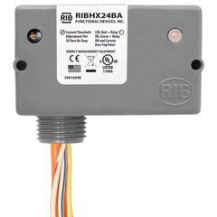 Functional Devices RIBHX24BA Enclosed Relay 20Amp SPST 24Vac/dc Internal Adjustable AC Sensor  | Blackhawk Supply