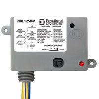 RIBL12SBM | Enclosed Relay Latching 20Amp 12Vac/dc with switch + aux contact | Functional Devices