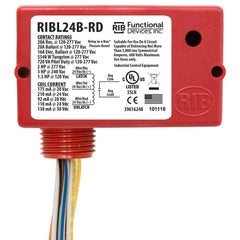 Functional Devices RIBL24B-RD Enclosed Relay 20Amp 24Vac/dc Latching Red Hsg  | Blackhawk Supply