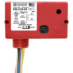 Functional Devices RIBL24SB-RD Enclosed Relay 20Amp 24Vac/dc Latching + aux contact  Red Hsg  | Blackhawk Supply