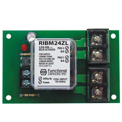 Functional Devices RIBM24ZL Panel Relay 4.00x2.35in 30Amp DPST-NO 24Vac/dc  | Blackhawk Supply