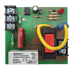 Functional Devices RIBMNH1S Panel Relay 2.75x2.50in 15Amp SPST + Override 10-30Vac/dc/208-277Vac  | Blackhawk Supply