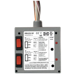 Functional Devices RIBU2S2-NC Enclosed Relays 10Amp 2 SPST-NC 10-30Vac/dc or 120Vac + Override  | Blackhawk Supply