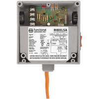 RIBXLSA | Enclosed Internal AC Sensor Adjustable +10Amp SPST 10-30Vac/dc Relay + Override | Functional Devices