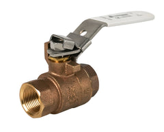 Jomar 200-410SSG-LH 3" Lead Free Bronze Ball Valve, 2 Piece, Full Port, Threaded Connection, Stainless Steel Trim, Locking Handle, 600 CWP  | Blackhawk Supply