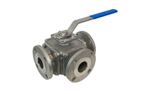 A766T-4 | A766T | 4” | Stainless Steel, Full Port, 3-Way Flanged Connection, T-Port, Class 150 | Jomar