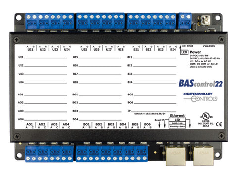 Contemporary Controls BASC-22SR BAScontrol22 Ethernet MS/TP   | Blackhawk Supply
