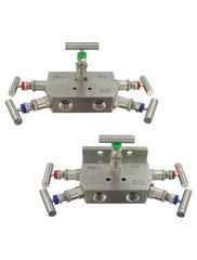Dwyer BBV-22F Flanged 5-valve manifold with top mounted vent valves.  | Blackhawk Supply