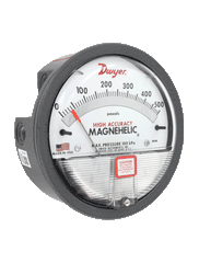 Dwyer 2000-0AV Differential pressure gage | range 0-0.50" w.c. | velocity 500-2800 FPM | calibrated for vertical scale position.  | Blackhawk Supply