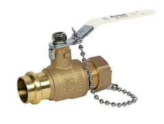 Jomar 100-674G P-100HPG | 3/4" | Hose | Full Port | 2 Piece | Press x Hose Conection | 250 WOG | Stainless Steel Ball and Stem with Cap and Chain  | Blackhawk Supply
