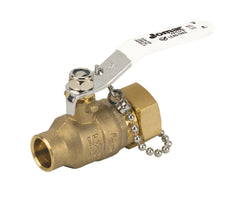 Jomar 100-664G S-100HSG | 3/4" | x 3/4" | Hose 2 Piece | Full Port | Solder x Hose Connection | 600 WOG | Stainless Steel Ball and Stem | with Cap and Chain  | Blackhawk Supply