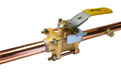 Jomar 500-823 S-675-GP-4B | 1/2" | 3 Piece 4 Bolt | Oxygen Cleaned for Medical Gas | Copper Stub Connection | with Single Gauge Port | 600 WOG  | Blackhawk Supply