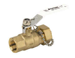 Jomar 100-653G T-100HFG | 1/2" | x 3/4" | Hose 2 Piece | Full Port | Threaded x Hose Connection | 600 WOG | Stainless Steel Ball and Stem | with Cap and Chain  | Blackhawk Supply