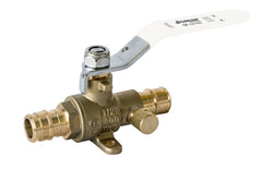 Jomar 104-544PG T-423G | 3/4" | 2 Piece | Standard Port | Expansion Pex (A) Connection | 400 WOG | Stainless Steel Ball and Stem | with Drain  | Blackhawk Supply