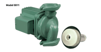 0011-ZSF4-IFC | Circulator Pump | Stainless Steel | 1/8 HP | 115V | Single Phase | 1.76A | 3250 RPM | Flanged | 31 GPM | 31ft Max Head | 125 PSI Max Press. | Integral Flow Check | Series 0011 | Taco